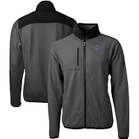Men's Cutter & Buck  Gray/Black Boise State Broncos Cascade Eco Sherpa Fleece Full-Zip Jacket