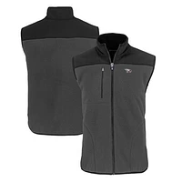 Men's Cutter & Buck  Gray North Carolina Central Eagles Cascade Eco Sherpa Fleece Full-Zip Vest