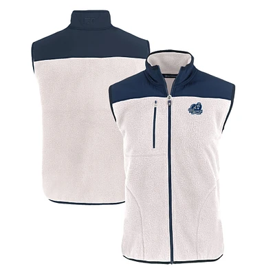 Men's Cutter & Buck  Oatmeal Old Dominion Monarchs Cascade Eco Sherpa Fleece Full-Zip Vest