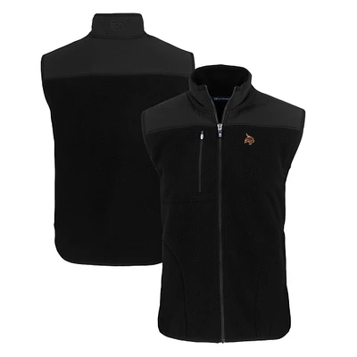 Men's Cutter & Buck  Black Texas State Bobcats Cascade Eco Sherpa Fleece Full-Zip Vest