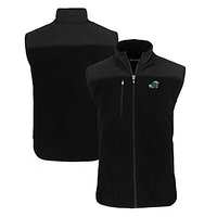 Men's Cutter & Buck  Black Tulane Green Wave Cascade Eco Sherpa Fleece Full-Zip Vest