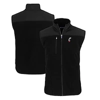 Men's Cutter & Buck  Black Cincinnati Bearcats Cascade Eco Sherpa Fleece Full-Zip Vest