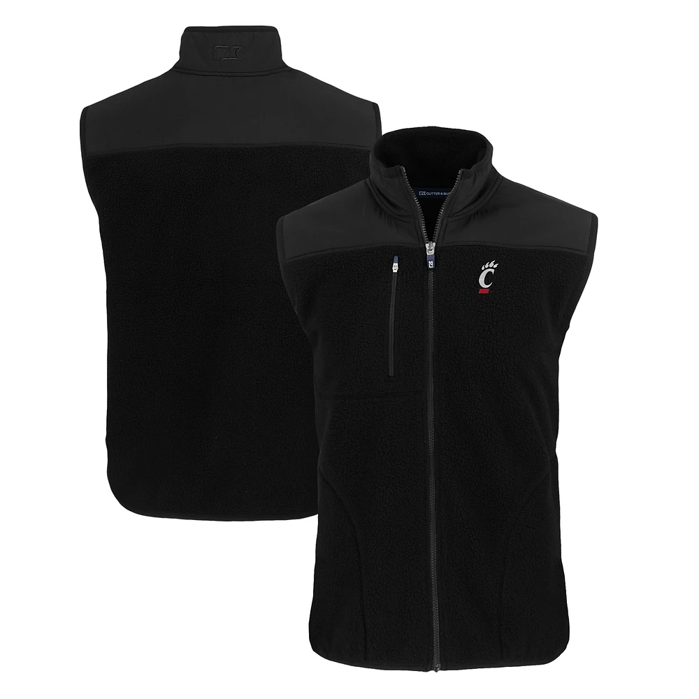 Men's Cutter & Buck Black Cincinnati Bearcats Cascade Eco Sherpa Fleece Full-Zip Vest