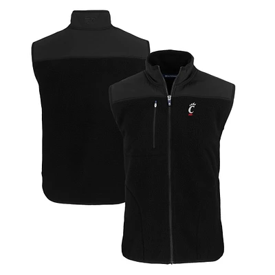 Men's Cutter & Buck  Black Cincinnati Bearcats Cascade Eco Sherpa Fleece Full-Zip Vest
