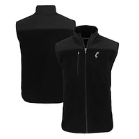 Men's Cutter & Buck  Black Cincinnati Bearcats Cascade Eco Sherpa Fleece Full-Zip Vest