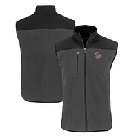 Men's Cutter & Buck Ohio State Buckeyes Primary Logo Cascade Eco Sherpa Fleece Full-Zip Vest