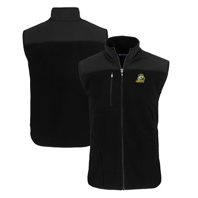 Men's Cutter & Buck  Black Oregon Ducks Cascade Eco Sherpa Fleece Full-Zip Vest