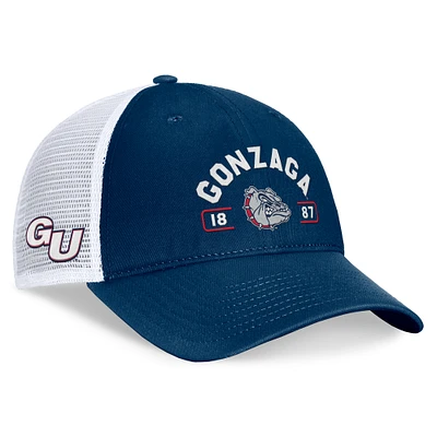 Men's Top of the World Navy/White Gonzaga Bulldogs Free Kick Trucker Adjustable Hat