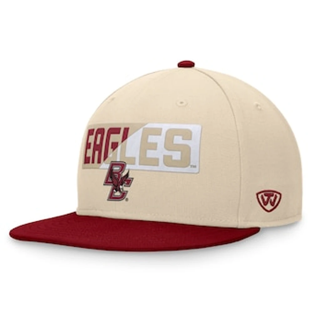 Men's Top of the World Khaki Boston College Eagles Goalaso Snapback Hat