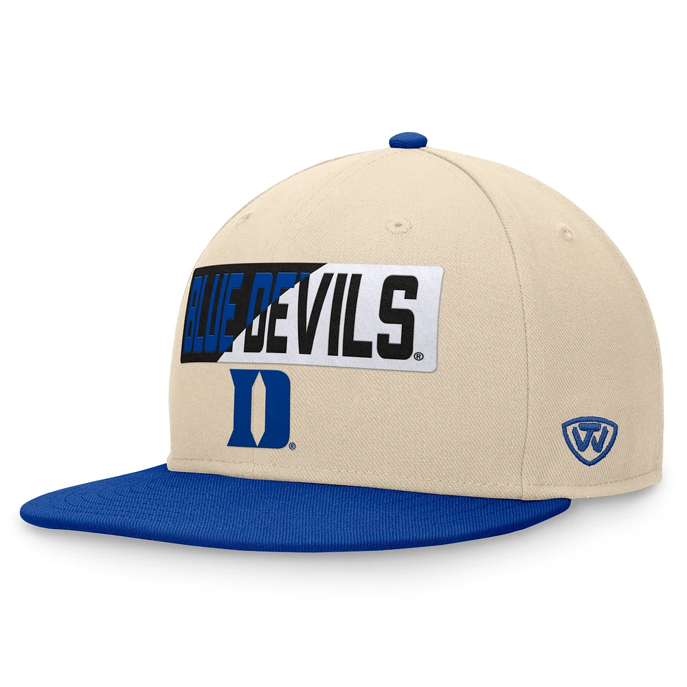 Men's Top of the World Khaki Duke Blue Devils Goalaso Snapback Hat