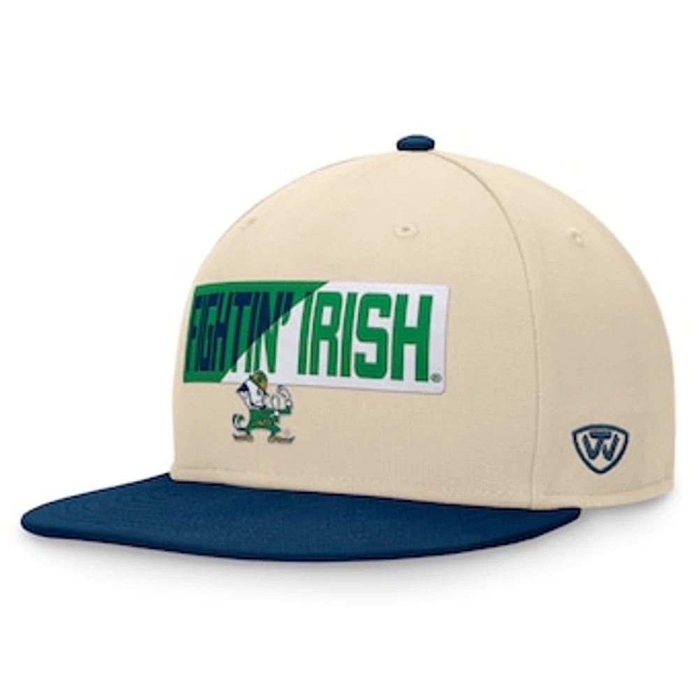 Men's Top of the World Khaki Notre Dame Fighting Irish Goalaso Snapback Hat