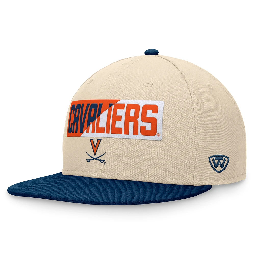 Men's Top of the World Khaki Virginia Cavaliers Goalaso Snapback Hat