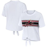 Women's WEAR by Erin Andrews  White Miami Heat Tie-Front T-Shirt