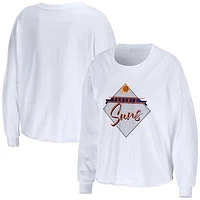 Women's WEAR by Erin Andrews White Phoenix Suns Cropped Long Sleeve T-Shirt