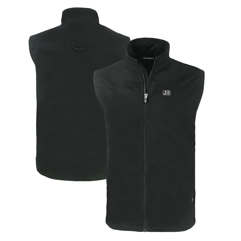 Men's Cutter & Buck Black Jackson State Tigers Charter Eco Recycled Full-Zip Vest