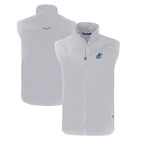 Men's Cutter & Buck Kansas Jayhawks Charter Eco Recycled Full-Zip Vest