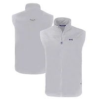 Men's Cutter & Buck  Gray NYU Violets Charter Eco Recycled Full-Zip Vest