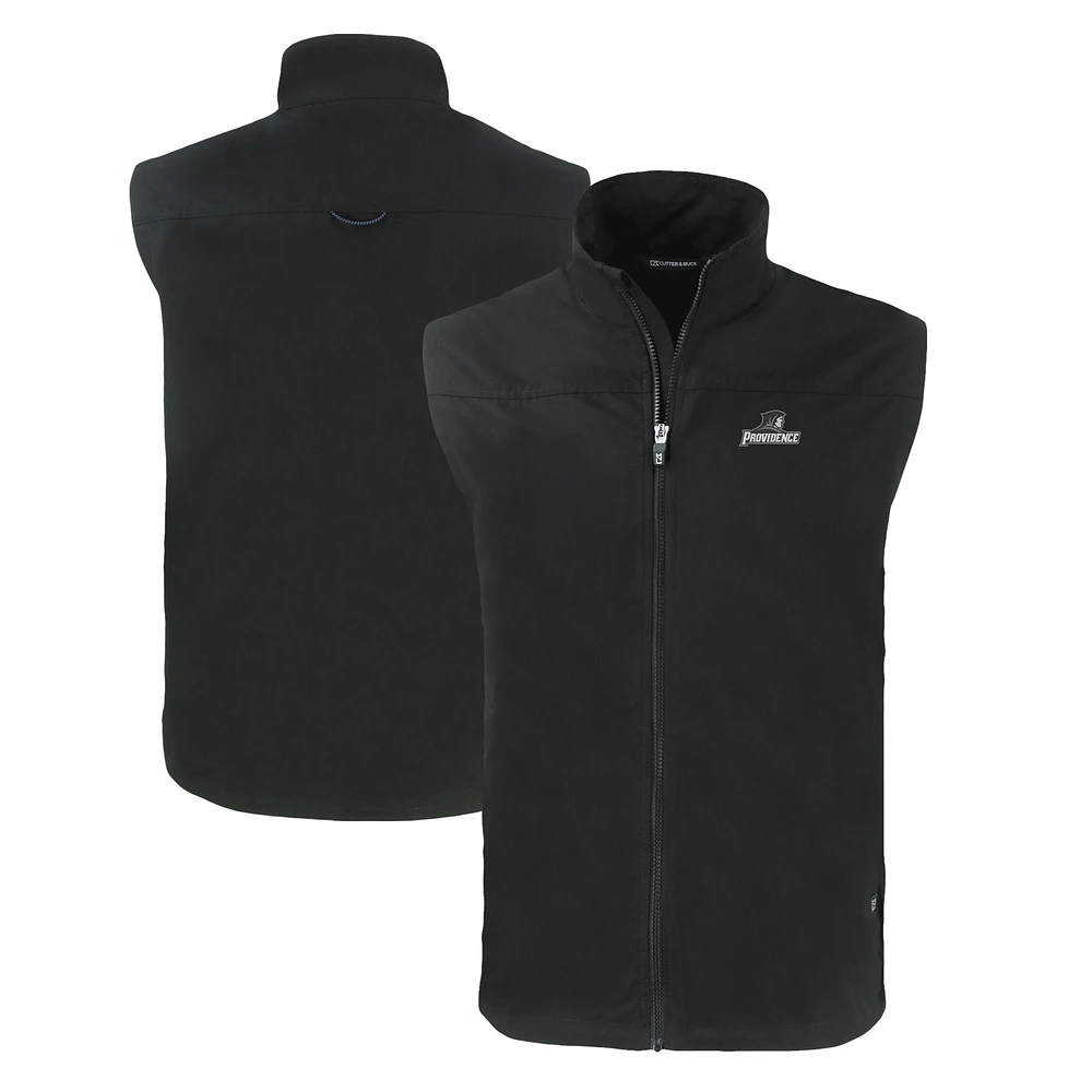 Men's Cutter & Buck Black Providence Friars Charter Eco Recycled Full-Zip Vest
