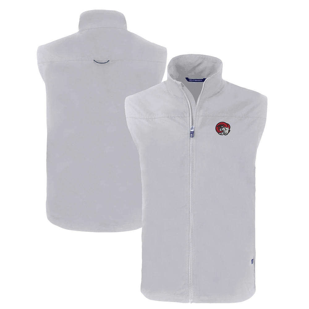 Men's Cutter & Buck Gray Winston-Salem State Rams Charter Eco Recycled Full-Zip Vest