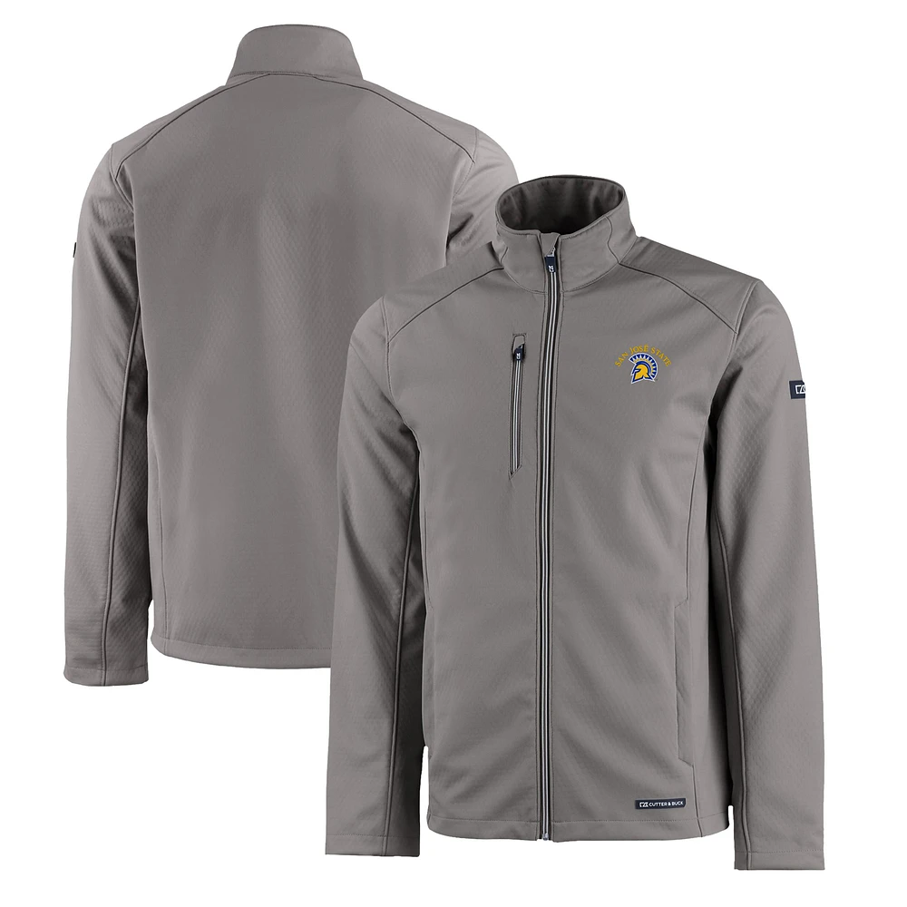 Men's Cutter & Buck San Jose State Spartans Evoke Eco Softshell Recycled Full-Zip Jacket