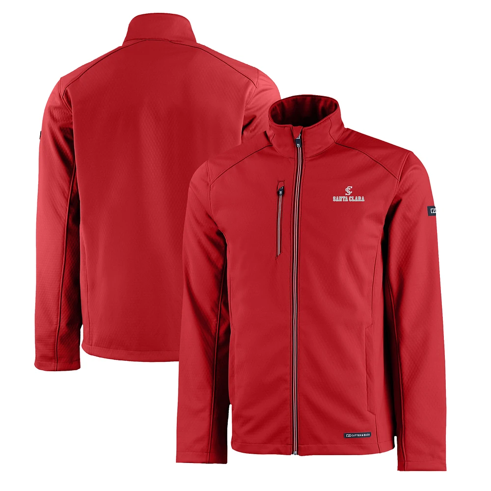 Men's Cutter & Buck Santa Clara Broncos Evoke Eco Softshell Recycled Full-Zip Jacket