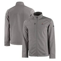 Men's Cutter & Buck Gray Virginia Cavaliers Evoke Eco Softshell Recycled Full-Zip Jacket