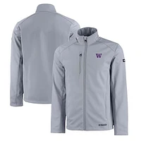 Men's Cutter & Buck Washington Huskies Evoke Eco Softshell Recycled Full-Zip Jacket