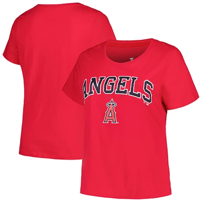 Women's Profile Red Los Angeles Angels Plus Arch Logo T-Shirt