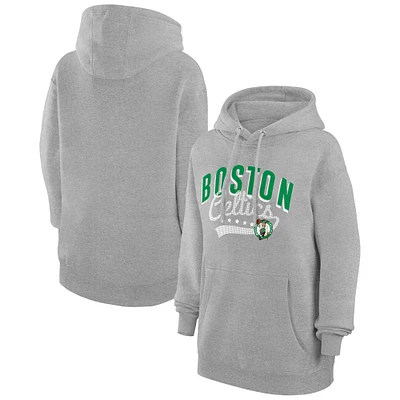 Women's G-III 4Her by Carl Banks  Heather Gray Boston Celtics Filigree Logo Pullover Hoodie