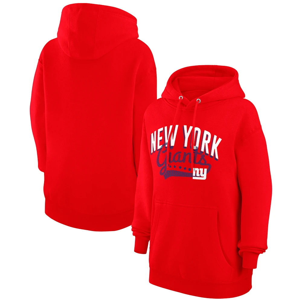 Women's G-III 4Her by Carl Banks Red New York Giants Filigree Logo Pullover Hoodie