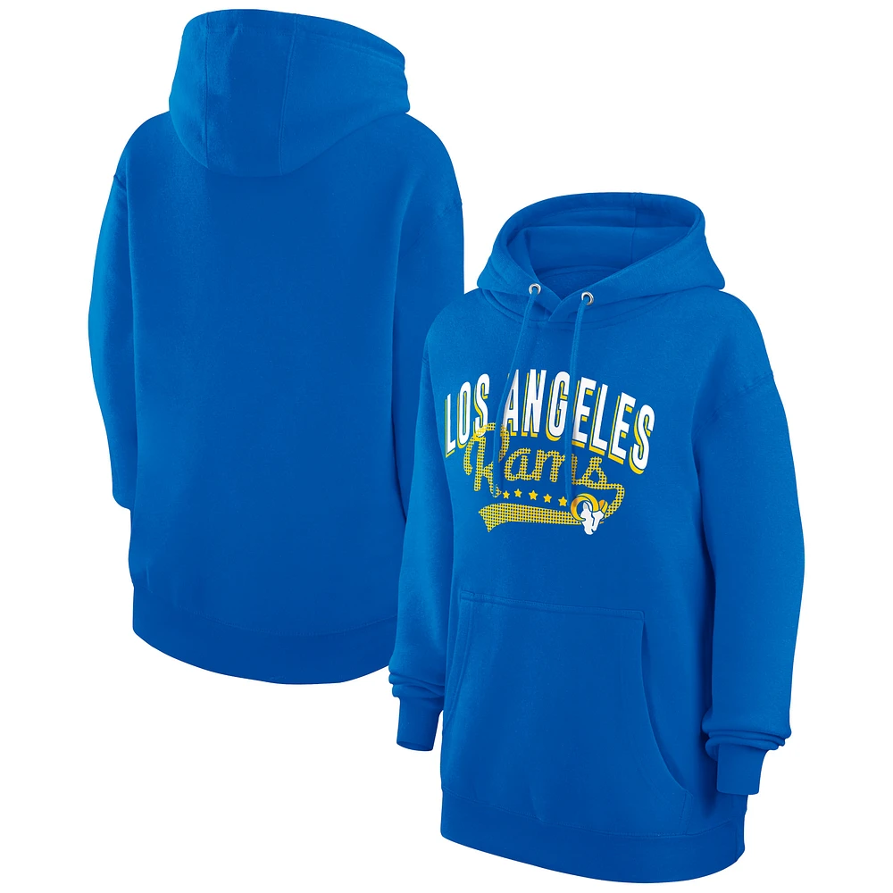 Women's G-III 4Her by Carl Banks Royal Los Angeles Rams Filigree Logo Pullover Hoodie