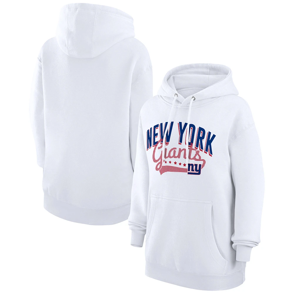 Women's G-III 4Her by Carl Banks White New York Giants Filigree Logo Pullover Hoodie