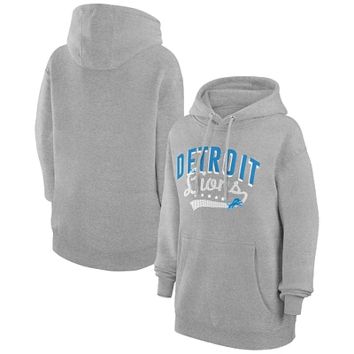 Women's G-III 4Her by Carl Banks  Heather Gray Detroit Lions Filigree Logo Pullover Hoodie