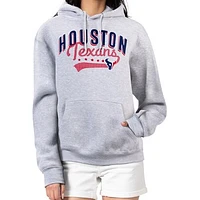 Women's G-III 4Her by Carl Banks  Heather Gray Houston Texans Filigree Logo Pullover Hoodie