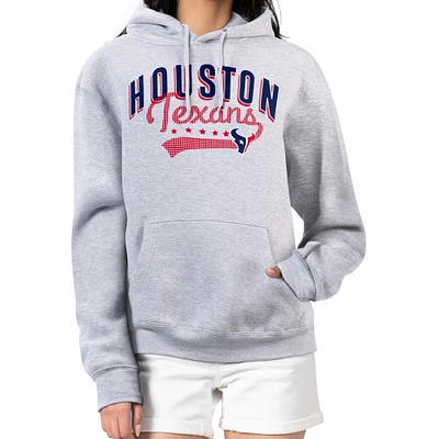Women's G-III 4Her by Carl Banks  Heather Gray Houston Texans Filigree Logo Pullover Hoodie
