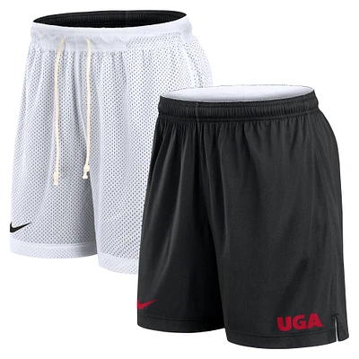 Men's Nike White/Black Georgia Bulldogs Primetime Reversible Performance Shorts