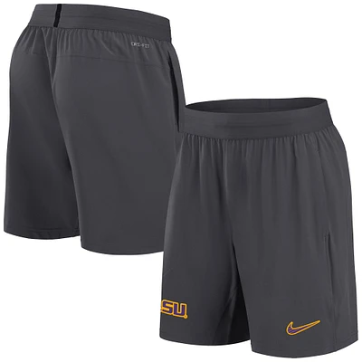 Men's Nike Anthracite LSU Tigers 2024 Sideline Performance Shorts