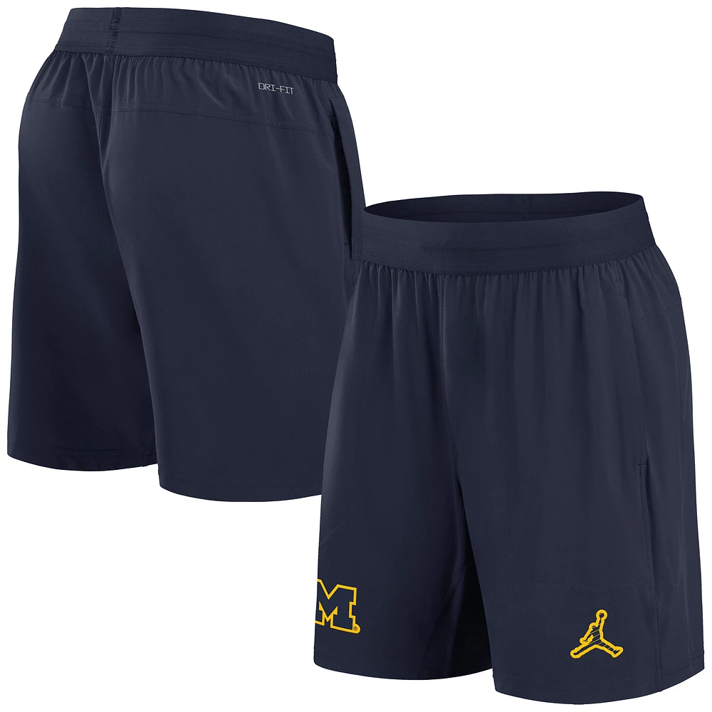 Men's Jordan Brand Navy Michigan Wolverines 2024 Sideline Performance Shorts