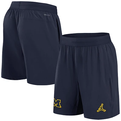 Men's Jordan Brand Navy Michigan Wolverines 2024 Sideline Performance Shorts