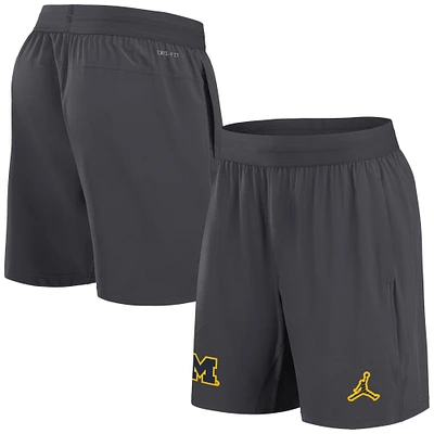 Men's Jordan Brand Anthracite Michigan Wolverines 2024 Sideline Performance Shorts