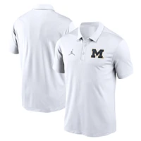 Men's Jordan Brand White Michigan Wolverines Primetime Franchise Performance Polo