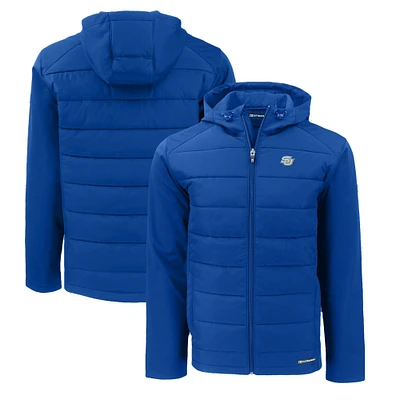 Men's Cutter & Buck  Blue Southern University Jaguars Evoke Hybrid Eco Softshell Recycled Full-Zip Hoodie Jacket