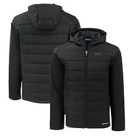Men's Cutter & Buck Pacific Tigers Evoke Hybrid Eco Softshell Recycled Full-Zip Hoodie Jacket