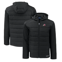Men's Cutter & Buck  Black Utah Utes Evoke Hybrid Eco Softshell Recycled Full-Zip Hoodie Jacket