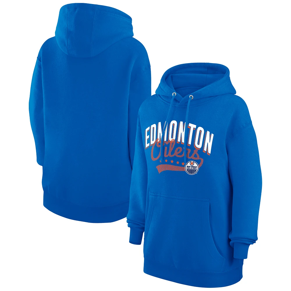 Women's G-III 4Her by Carl Banks Royal Edmonton Oilers Filigree Logo Pullover Hoodie