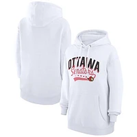 Women's G-III 4Her by Carl Banks  White Ottawa Senators Filigree Logo Pullover Hoodie