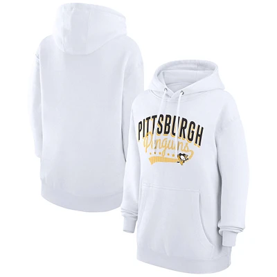 Women's G-III 4Her by Carl Banks  White Pittsburgh Penguins Filigree Logo Pullover Hoodie