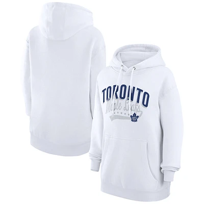 Women's G-III 4Her by Carl Banks  White Toronto Maple Leafs Filigree Logo Pullover Hoodie