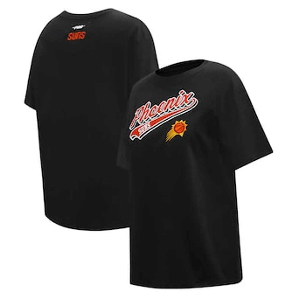 Women's Pro Standard Black Phoenix Suns Script Boyfriend T-Shirt