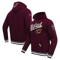 Men's Pro Standard Wine Cleveland Cavaliers Script Tail Pullover Hoodie